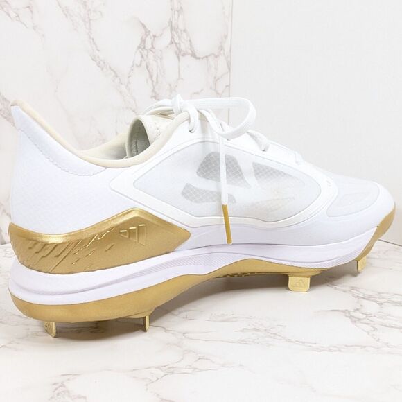 adidas Women's adizero PureHustle 3 Elite Metal Softball Cleats White/Gold 13 - Picture 7 of 12